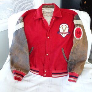 Vintage Louisville Slugger Original Baseball Jacket. Men's XL. Red wool blend